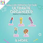 Caboodles Pretty in Petite Makeup Box, Hard Plastic Organizer Box, 2 Swivel Trays, Fashion Mirror, Secure Latch for Safe Travel