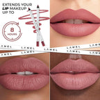 Matte Gel Lip Liner Pencil 5 Pcs Set - Creamy, Sharpenable, Longwear, Waterproof Lip Combo - Nude Pink 407, Nude 409, Red 411, Mauve 410 and 412