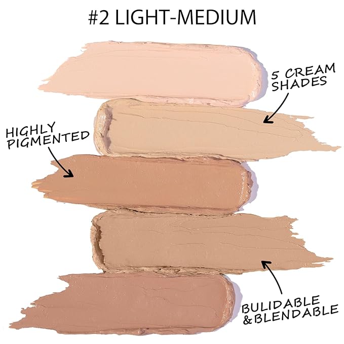 5 In 1 Multi-Use Correcting Concealer Palette,Waterproof Long Lasting Contour Palette,Professional Creamy Concealer Kit for Women,Easy to Create Full Coverage and Natural Finish.#2
