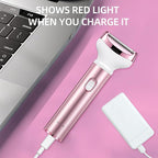 Wet & Dry Electric Razor for Women Body Razors 4-in-1 Facial Hair Remover Electric Shaver and Facial Hair Remover Painless Ladies Body Razors for Nose Face Body Leg Bikini Arm Hair