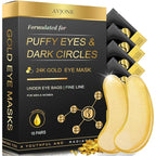 AVJONE 24K Gold Eye Mask - Puffy Eyes and Dark Circles Treatments – Relieve Pressure and Reduce Wrinkles, Revitalize and Refresh Your Skin -16 Pairs