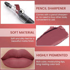 Mauve Crayon Matte Lipstick Lip Liner Pencil, Moisture Smooth Lipstick Pencil, With pencil sharpener Sharpenable Lip Pencil, Ultimate Lip Crayon for Women Smudgeproof Waterproof 20#