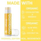 4-Pack Orange SPF 15 Lip Balm - Organic Ingredients, Broad Spectrum UVA/UVB Protection - Hydrating & Moisturizing, USA Made