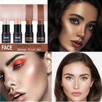 4 Pcs Cream Contour Foundation Stick, Highlighter & Bronzer Pen, Face Brightens & Shades Pencil, Highlighting Shade Longwear Makeup, Highlight Bronzer Shaping Trimming Stick Cream