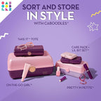 Caboodles Pretty in Petite Makeup Box, Hard Plastic Organizer Box, 2 Swivel Trays, Fashion Mirror, Secure Latch for Safe Travel