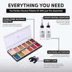 Flesh Tone Alcohol-Activated Palette, Activator, and Remover Kit, Professional SFX Makeup Set, Tattoo Cover