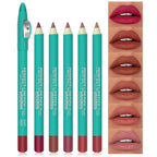 Erinde 6PCS Lip Liner Pencil, Nude Lip Liner Set with Lip Liner Sharpener, Matte Dark Brown Pink Red Mauve Series Lip Liner Pack, Waterproof Long Lasting Liner Crayon Lipstick for Women Daily Makeup