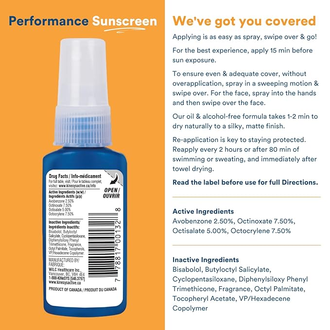 KINeSYS Lightly Mango Scented Clear Spray Sunscreen, SPF 30, Hypoallergenic, Broad Spectrum UVA/UVB protection for Face & Body; Alcohol, PABA & Oxybenzone FREE, Vegan, 170+ Sprays, 1 fl oz (Pack of 2)