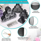 Selizo Hair Curlers 36 Pcs Set with 24Pcs Hair Curlers 4 Sizes and 12 Pcs Hair Clips for Long Medium Short Thick Hair, Black