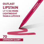 COVERGIRL Outlast, 70 Crimson Glory, Lipstain, Smooth Application, Precise Pen-Like Tip, Transfer-Proof, Satin Stained Finish, Vegan Formula, 0.06oz