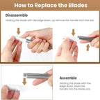 Dermaplaning Tool for Face, 20 Blade Refills, Dermaplane Razor for Face, Hair Remover Blade for Eyebrows and Peach Fuzz, Facial Shaver for Women That Helps Exfoliate and Smooth The Skin