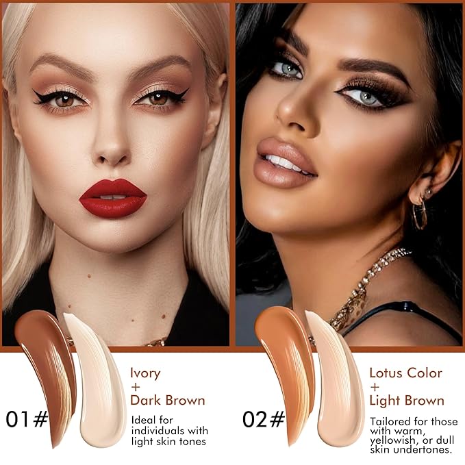 4 Colors Cream Contour, Stick Palette, Contouring Concealer, Stick Primer, Face Makeup Kit for Beginners, Cream Concealer and Highlight Stick(#1+2)