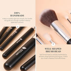 DUcare 15pcs Classic Black Makeup Brush Set with Bag Professional Soft Synthetic Foundation, Blending, Eyeshadow, Powder, Concealer Brushes for Flawless Makeup Application