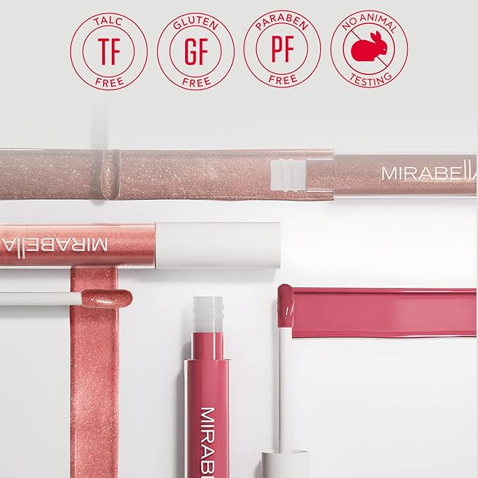 Mirabella Luxe Advanced Lip Gloss, Hydrating Non-Sticky High-Shine Lip Gloss for Women, Infused with Vitamin E & Jojoba Oil, Long-Lasting & Cruelty-Free - Posh (Rosy Pink)