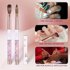 Acrylic Nail Brush Size 12,KEMEISI 100% Pure Kolinsky Nail Art Brushes Sturdy Handle Oval Shaped Acrylic Powder Nail Design Tools for Professional Manicure DIY Home Salon (White)