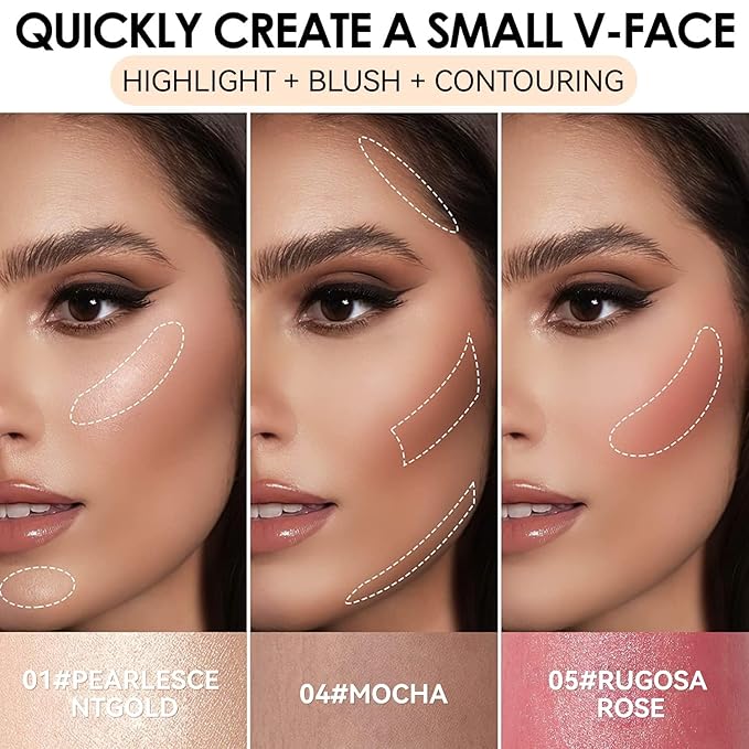 3 Pcs Face Contour Sticks Set, Shades with