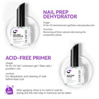 Nail Repair Prep Dehydrator and Primer Kit - Gelike EC Acid-Free Fast Air Dry for Bond Acrylic Gel Tips - Safe Healthy Foundation for Weak Thin Nails - Long Lasting for Professional Salon Manicure