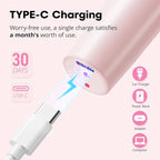 Women's Eyebrow Trimmer & Facial Hair Remover, 2 in 1, Double Rotating Blades, Safe, Painless, Hypoallergenic, Rechargeable, USB Charging