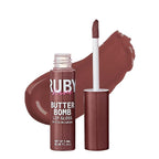 Ruby Kisses Lip Gloss Butter Bomb Gloss Non-Sticky Lip Gloss Vitamin E Natural Nude Lip Makeup - 7.8mL (0.26 US fl.oz) (Tantalize)