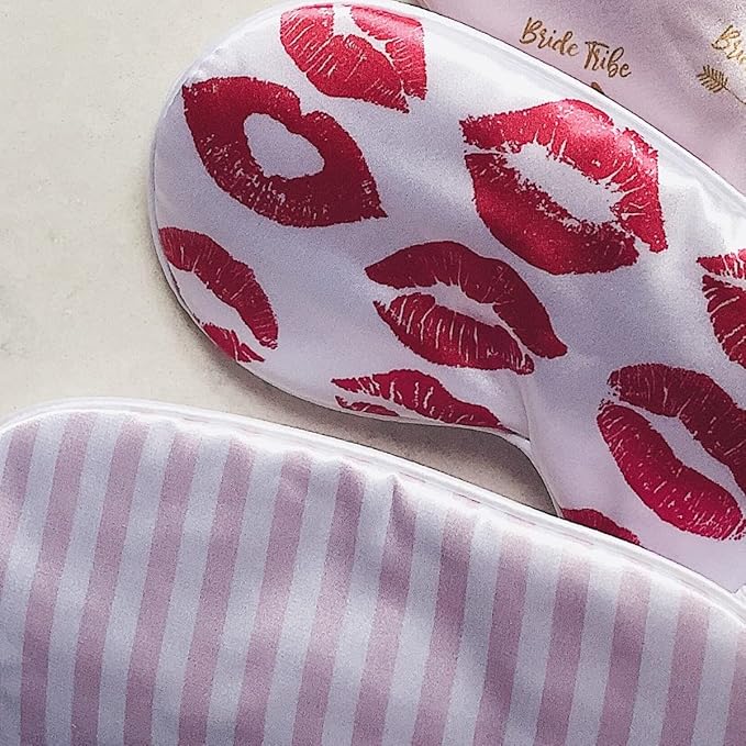 SMUG Satin Sleep Mask & Eye Mask | Travel Sleep Masks for Women & Men | Soft Sleeping Eye Mask to Nourish Skin & Reduce Dark Circles | Eye Sleep Mask Shades to Block Out Light | Kiss