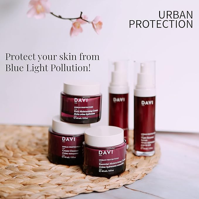 DAVI Soothing Eye Cream with Blue Light Protection | Under Eye Cream for Dark Circles and Puffiness | Anti-Aging Eye Cream for Dry Skin | All Natural | Non-GMO | Paraben-Free | Cruelty-Free | 1 Fl Oz