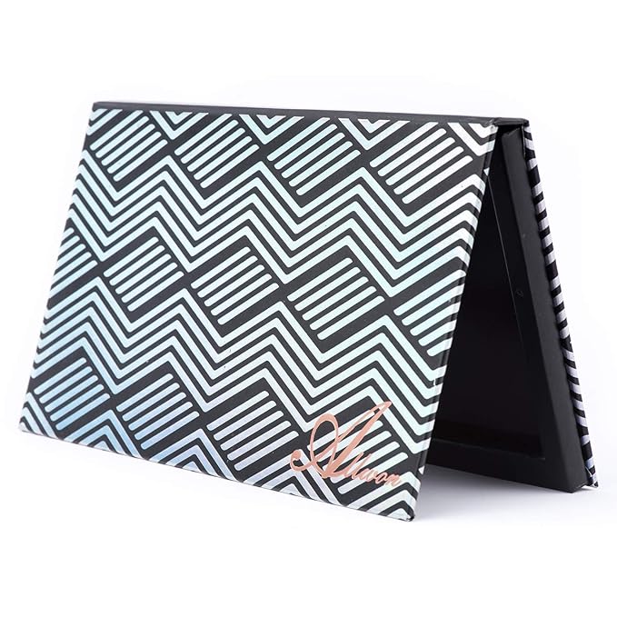 Magnetic Palette Black Empty Makeup Palette with Mirror and 20Pcs Adhesive Empty Palette Metal Stickers for Eyeshadow Lipstick Blush Powder