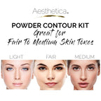 Aesthetica Cosmetics Contour and Highlighting Powder Foundation Palette/Contouring Makeup Kit; Easy-to-Follow, Step-by-Step Instructions Included