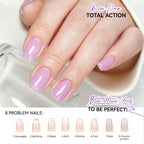 Nail Polish Strengthener and Growth: Lavender Haze Gelike EC 6 in 1 Natural Hardener - Long Lasting Nail Polish Hardener Extra Strong and Growth for Daily Work Home Salon