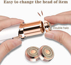 Facial Hair Removal for Women, Ladies Face Shaver for Upper Lip Chin and Peach Fuzz with USB Rechargeable Included 2 pc Replacement Heads