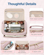 BAGSMART Travel Toiletry Bag, Large Wide-open Travel Bag for Toiletries, Makeup Cosmetic Travel Bag with Handle