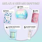 Vitamasques Under Eye Patches & Lip Mask Sheets, Best of Eyes & Lips Set - Eye Patches for Puffy Eyes - Under Eye Masks for Dark Circles and Puffiness