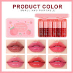 6 Colors Peach Lip Tint Stain Set, Mini Lip