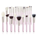 Jessup Makeup Brushes Set Professional, 25PCS Pink Premium Natural Powder Foundation Eyeshadow Blending Concealer Blusher Highlight Labeled Brushes, T290
