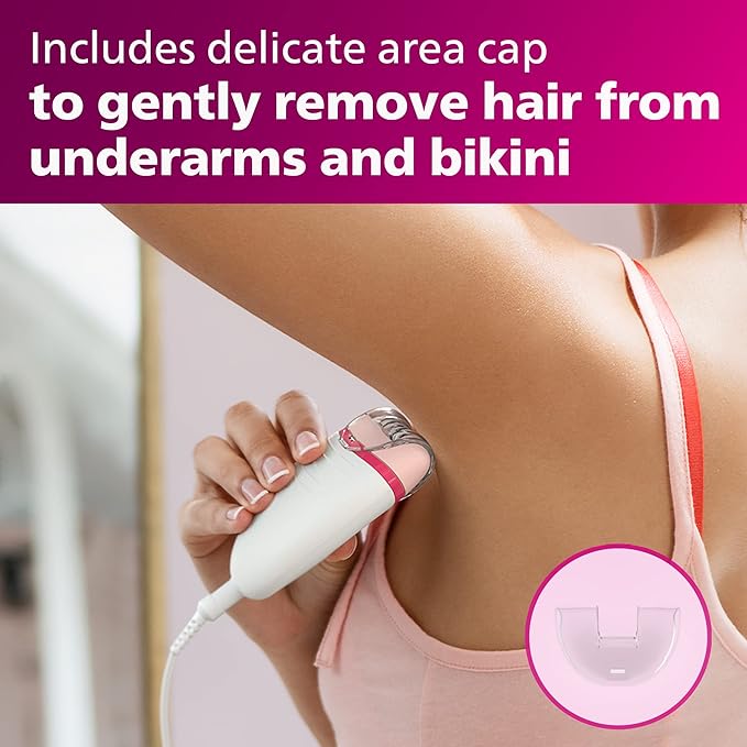 Philips Beauty Satinelle Essential Compact Hair Removal Epilator for Women, BRE235/04 (Corded Use Only)