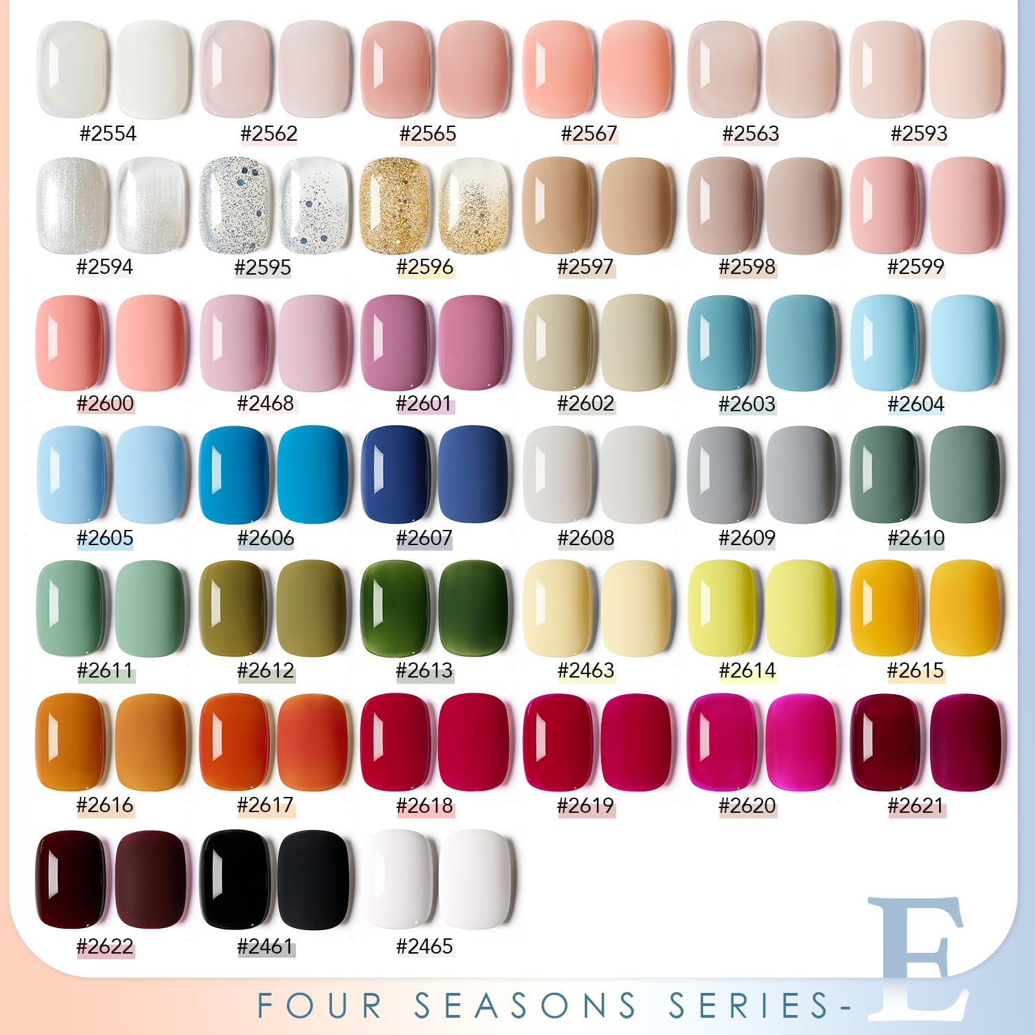 GAOY 42 Pcs Gel Nail Polish Kit, Black White Jelly Nude Pearl Glitter Colors All Seasons Gel Nail Polish Set with Glossy & Matte Top Coat and Base Coat for Salon and DIY Manicure at Home