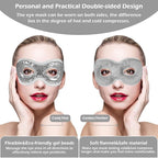 Permotary 2PCS Gel Eye Mask Reusable Hot Cold Compress Pack Eye Therapy,Therapeutic Gel Eye Spa Pad for Puffiness/Dark Circles/Eye Bags/Dry Eyes/Headaches/Migraines/Stress Relief-Gray&Black