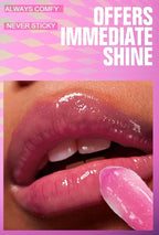 Beauty Glazed Big Brush Head Lip Oil, Ultra-Hydrating & Nourishing, Smooth Glossy Finish Lip Glow Oil, Shiny and Vegan Tinted Lip Gloss, Non-Sticky Formula (1, 02# Shiny)