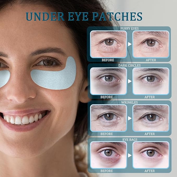 Under Eye Patches for Dark Circles, Eye Masks Gel - Reduce Puffiness and Fine Lines