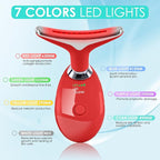 Red-Light-Therapy-for-Face and Neck, Face 𝖲 culpting Wand Facial Massager with 7 Color (Red)
