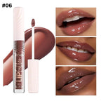 Brown Chocolate Lip GlossTinted Glitter Lipgloss Lip Oil Teens Moisturizing Lipstick Lip Balm High Shine And Vegan Plumping Lip Gloss For Women Girls Long-Lasting Dry Lip Care lip pumper gloss 06