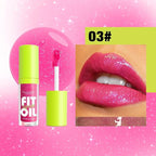 8 Colors Lip Oil Lip Glaze, Hydrating Lip Glow Oil Big Brush Head Shiny Moisturizing Lip Gloss, Long Lasting Non-sticky Fresh Transparent Tinted Plumping Lip Oil (# 03)