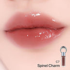ENTROPY Makeup 2-in-1 Charm Shiny Glowy Lip & Cheek Gloss Tint Keychain, High Pigment Long Lasting Lip Color & Plumping Gloss, C7 Spinel Charm