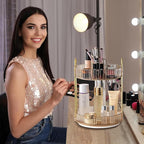 360 Rotating Makeup Organizer - Large-Capacity Skincare & Makeup Storage with 2-Tier Perfume Organizers, Cosmetic Dresser & Makeup Brush Holder - Fits Bedroom, Bathroom, Vanity Shelf & Countertop
