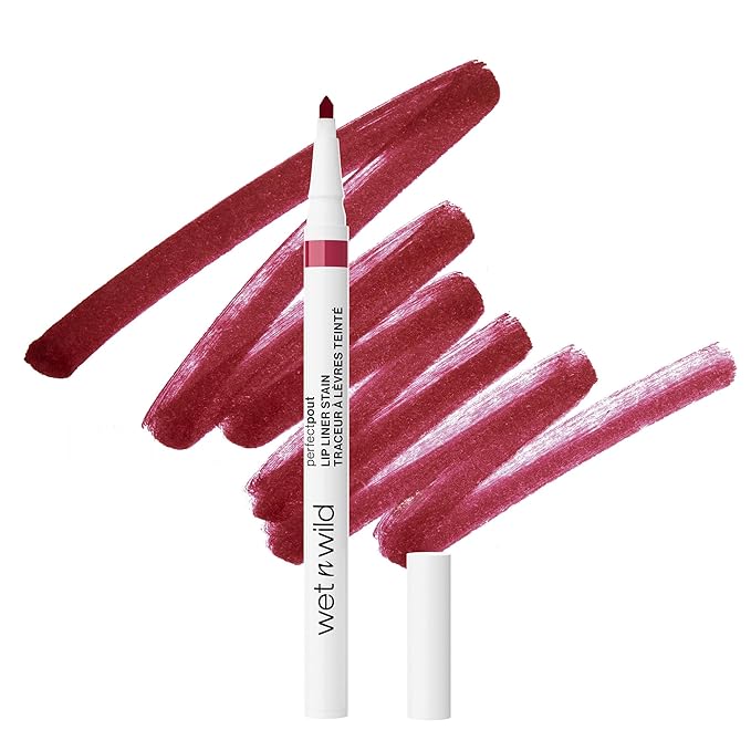 wet n wild Perfect Pout Lip Liner Stain, Long-Lasting Transfer-Proof Formula with Blade-Like Applicator for Precision & Full Lip Coverage, Vegan & Cruelty-Free - Spilled Wine