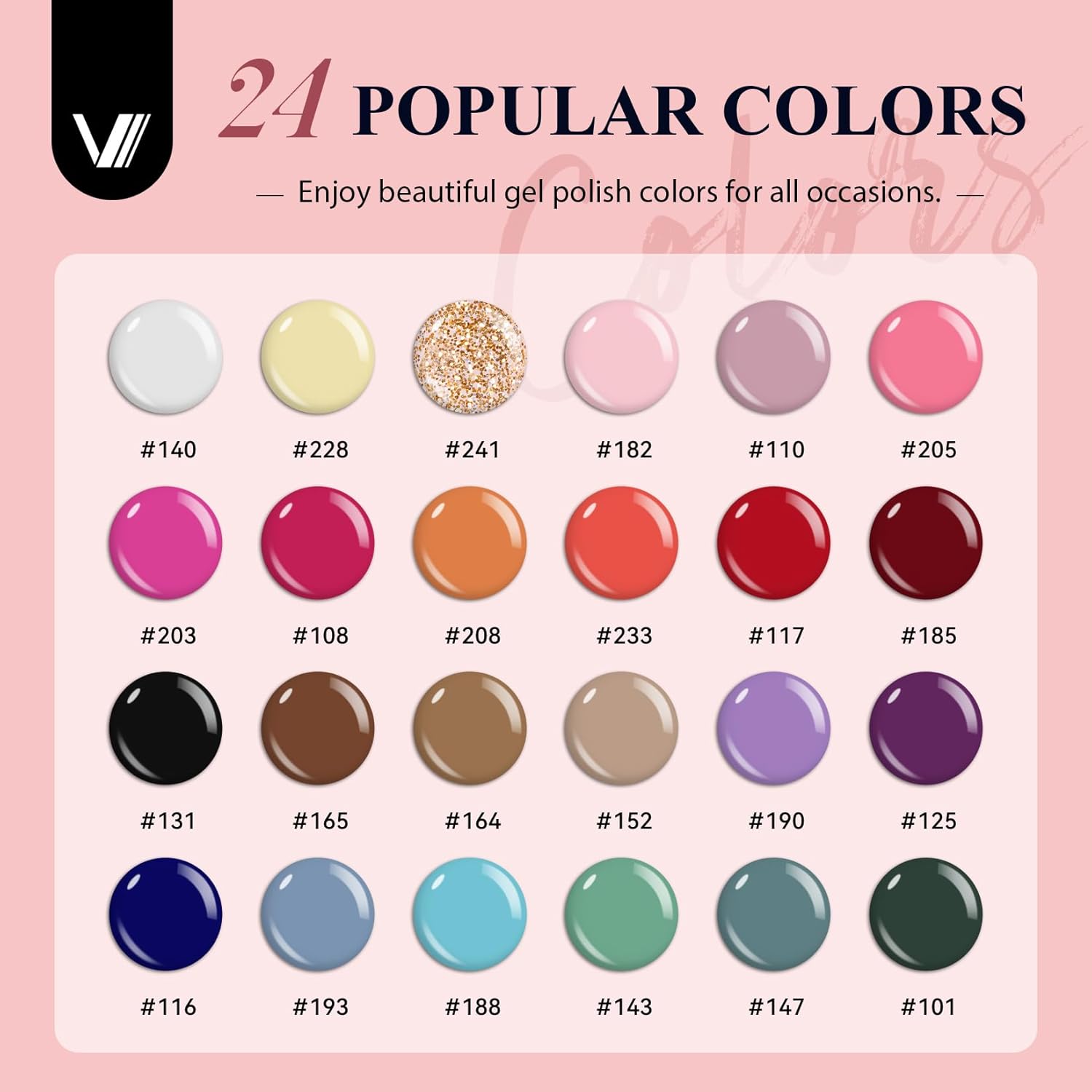 VANREESA 42 Pcs Gel Nail Polish Kit with U V Light 24 Colors Gel Polish Nail Kit Base Coat Glossy & Matte Top Coat Complete Nail Kit with Manicure Tools Gifts for Women Girls