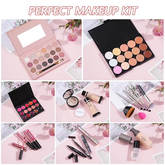 All in One Makeup Kit Makeup Kit for Women Full Kit Makeup Set Multipurpose Bundle Holiday Gift Box Essential Starter Bundle Include Full Makeup Kit for Women (Box3)