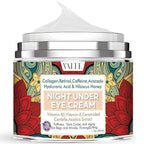 Under Eye Cream with Collagen, Retinol, Caffeine, Avacado Hyaluronic Acid & Hibiscus Honey for Night and Day with Vitamin B5, E for Puffiness Circles Anti Aging Eye Bags and Anti Wrinkle
