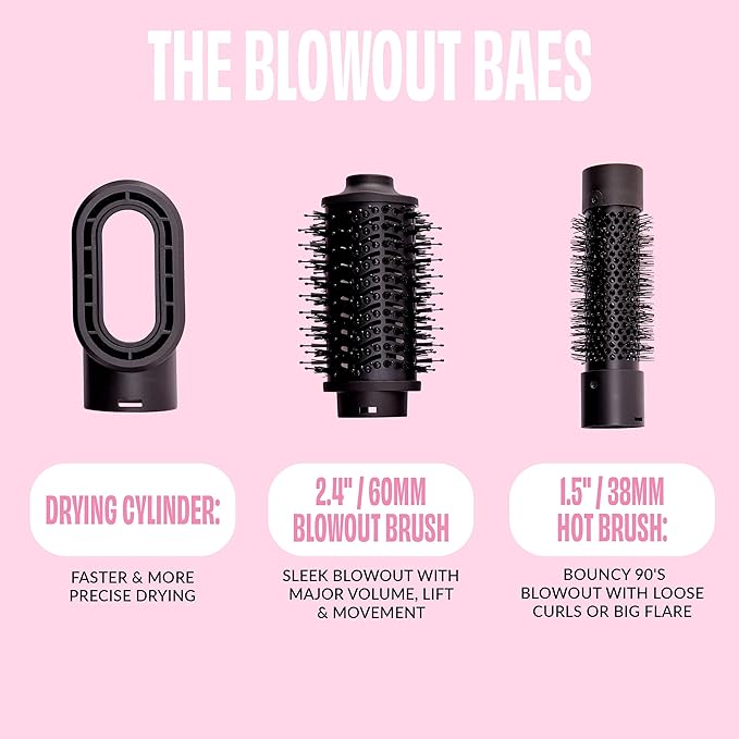 FoxyBae 3-in-1 Ceramic Interchangeable Hair Tools - Blowout [Black Rose-Gold]