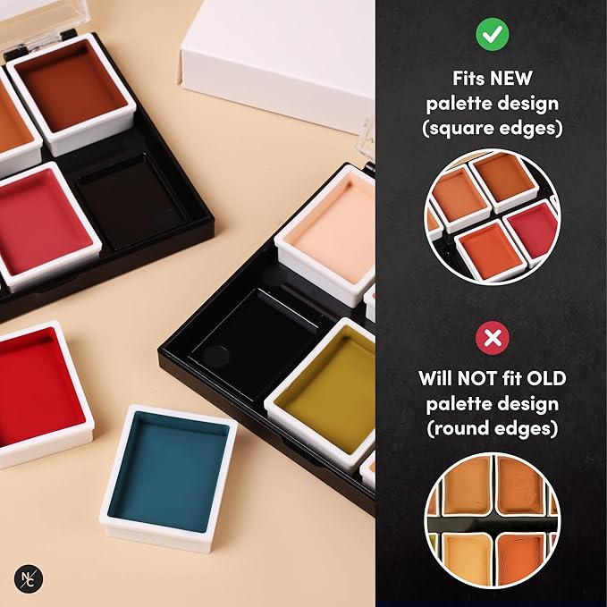 Alcohol Palette Refill Pans - Skin Tones - Dark Brown