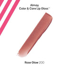 Almay Color & Care Hydrating Lip Gloss, Soft Natural Hues, Prebiotic Complex, Hyaluronic Filling-Sphere Technology, 200 Rose Glow, 0.1 Fl Oz